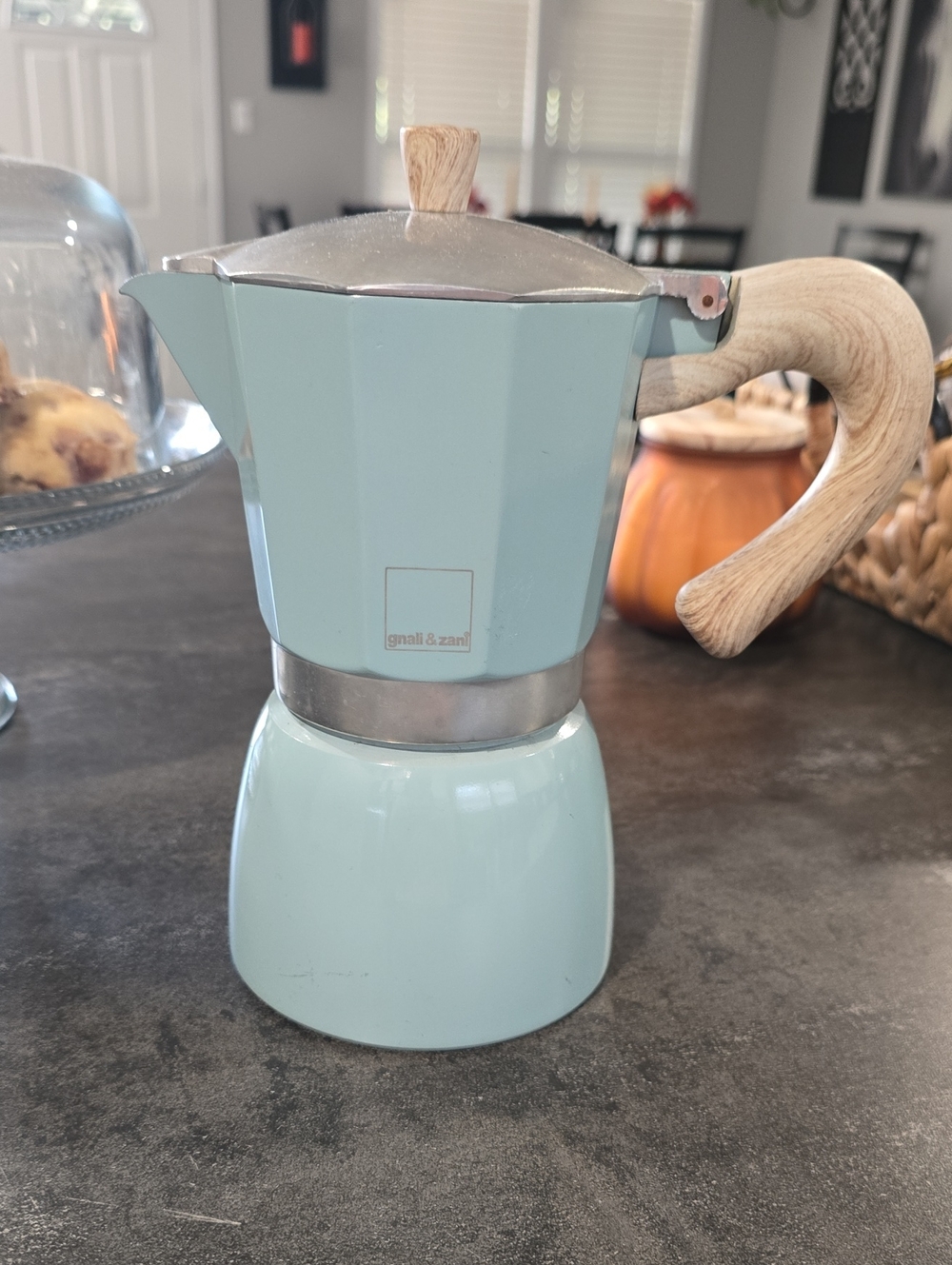 Gnali & Zani Venezia Moka Pot Espresso Maker Pastel Blue Italy
